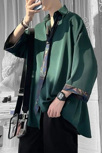 Loose Oversize Sleeve Art Pattern Shirt