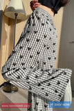 Cute Hearts Full Pattern Long Plaid Pants