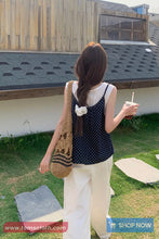 Two Piece Style Floral Pattern Sleeveless Blouse Shirt