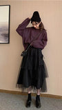 High Waist Elegant Bow Long Mesh Tulle Skirts
