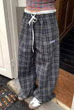 Loose Wide Leg Retro Plaid Pants