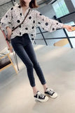 Long Sleeve Dot Pattern Blouse Shirt
