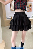 Elastic Waist A-Line Ruffles Mini Skirt