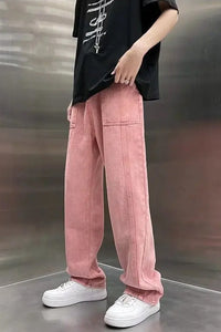 Loose Hip Hop Pink Men Jeans Pants