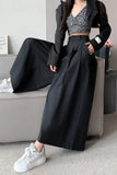 High Waist Loose Irregular Ankle Wide Leg Pants