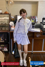 Long Sleeve Cute Bow Striped A-Line Dress