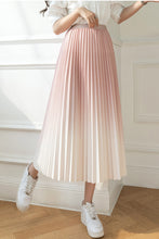 A-Line Gradient Colors Long Pleated SkirtsA-Line Gradient Colors Long Pleated Skirts