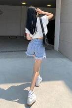 High Waist Tassel Style Denim Shorts