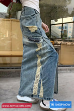 Vintage Side Ripped Long Jeans Skirts