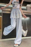 High Waist Loose Pants Combined Sweet Lace