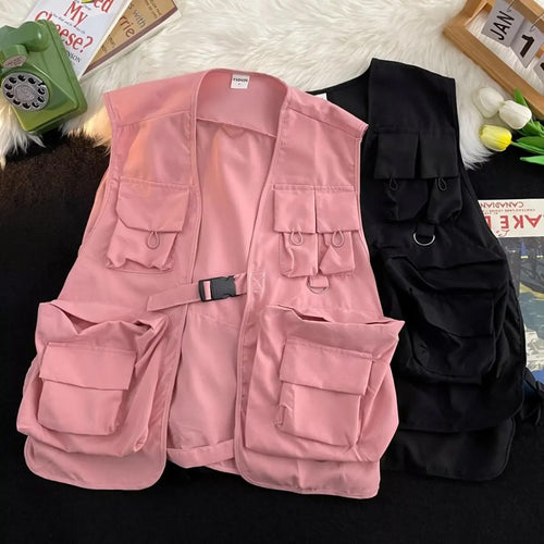 Sleeveless Multi Pockets Vest Jacket