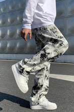 Hip Hop Black White Tie Dye Jeans Pants