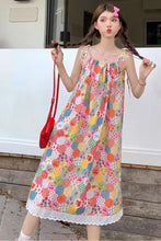Floral Pattern Spaghetti Straps Summer Long Dress
