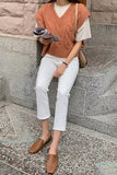High Waist Straight Ankle Length Slim Cotton Denim Pants