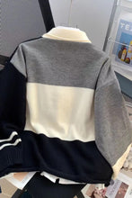 Long Sleeve Stars Pattern Two Colors Combination Cardigan Sweater