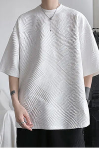 Loose O-Neck Side Button Men Shirts