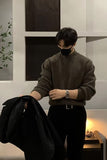 Long Sleeve Stand Collar Knitted Men Sweater