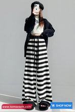 Loose Knitted Winter Striped Pants