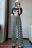 Casual Plaid Checkered Pattern Long Pants