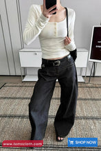 Loose Retro Washed Black Jeans Pants