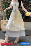 Elastic Waist Drawstring Tie Elegant Summer Midi Skirts