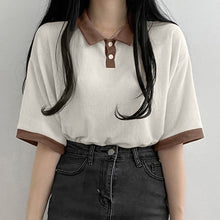 Short Sleeve Cute Colors Collar Shirt