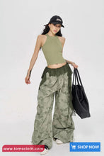 Loose Wide Leg Lace Patchwork Hip Hop Camouflage Pants