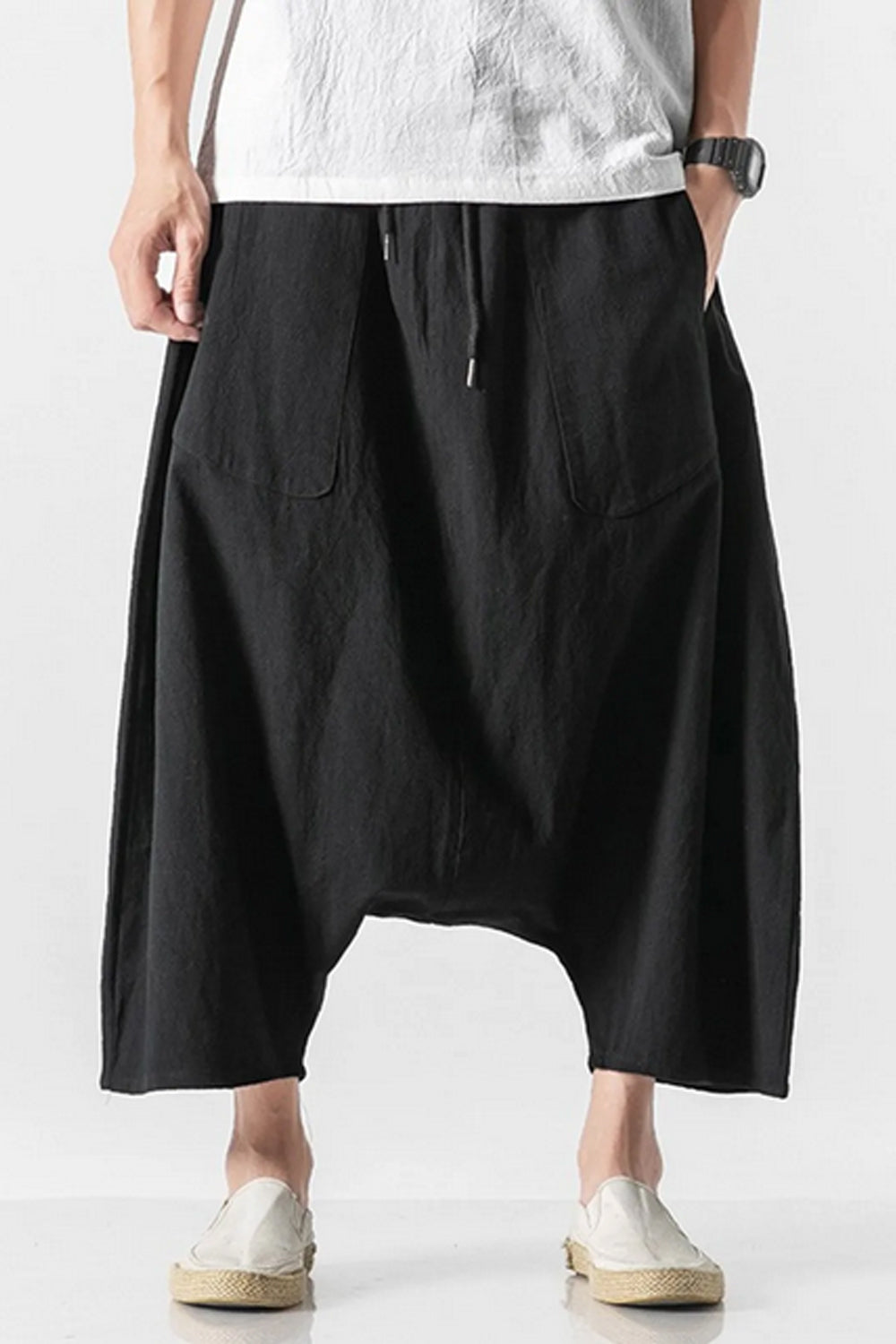 Loose Knee Length Hip Hop Men Pants