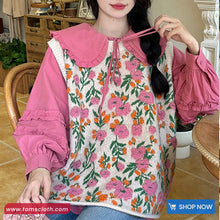 Sleeveless Full Floral Pattern Vest Sweater