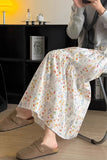 High Waist Loose Retro Floral Elegant Skirts