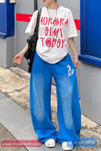 Loose Wide Leg Printed Casual Sweatpants