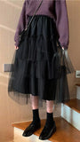 High Waist Elegant Bow Long Mesh Tulle Skirts