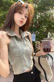 Woman holding a coffee cup outdoors with greenery in the background