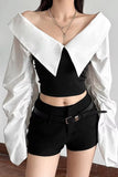 Long Sleeve Sexy Off Shoulder Slash Neck Blouse Shirts