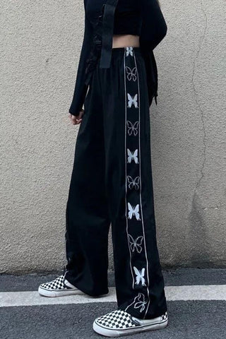 Loose Butterfly Side Printed Pants