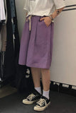 Loose Knee Length Basic Short Pants
