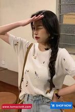 Vintage Floral Embroidered O-Neck Shirts