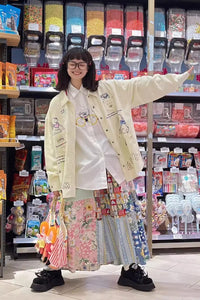 High Waist Loose A-Line Flowers Pattern Skirts