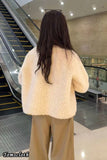 Long Sleeve Casual Faux Wool Lamb Office Jackets