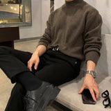 Long Sleeve Stand Collar Knitted Men Sweater