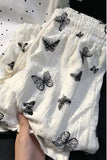 Loose Butterfly Embroidered Pattern Aesthetic Long Pants