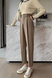 High Waist Ankle Length Office Suits Long Pants