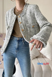 Long Sleeve Vintage Elegant Tweed Jacket