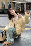 Loose Thick Plush Collar Puffer Coat Jacket