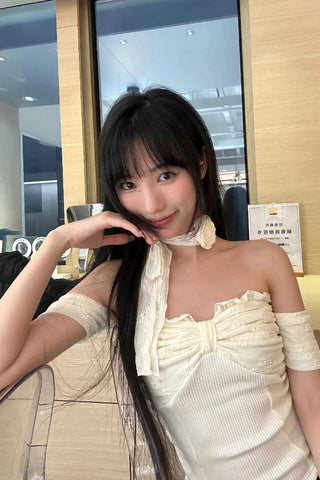 Sexy Slash Neck Flower Neck Patchwork Summer Crop Tops