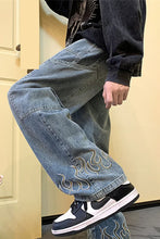 Flame Pattern Long Hip Hop Jeans Pants