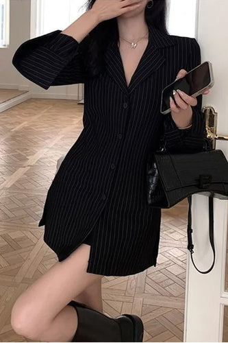 Long Sleeve Retro Striped Office Blouse Shirt