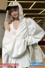 Loose V-Neck Casual Hooded Sweater