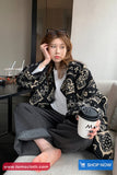 High Waist Striped Patchwork Office Fleece Pants