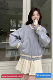 Long Sleeve Retro Lace Patchwork O-Neck Jacket